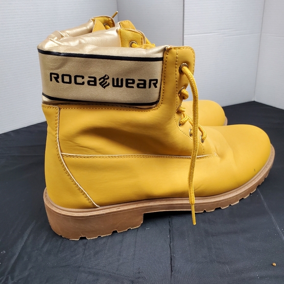 Rocawear Yellow Tan Boots High-Top Lace-Up - Picture 2 of 6